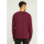 Funky Buddha Ανδρική Μακρυμάνικη Μπλούζα Βυσσινί