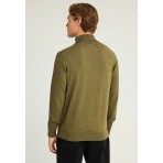 Funky Buddha Ανδρικό Πλεκτό Με Ψηλό Λαιμό (FBM012-005-09-HUNTER-GREEN-MEL)