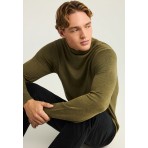 Funky Buddha Ανδρικό Πλεκτό Με Ψηλό Λαιμό (FBM012-005-09-HUNTER-GREEN-MEL)