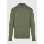 Funky Buddha Ανδρικό Πλεκτό Με Ψηλό Λαιμό (FBM012-005-09-HUNTER-GREEN-MEL)
