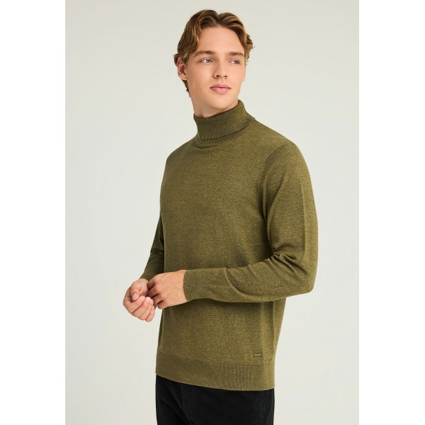 Funky Buddha Ανδρικό Πλεκτό Με Ψηλό Λαιμό (FBM012-005-09-HUNTER-GREEN-MEL)