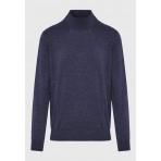 Funky Buddha Ανδρικό Πλεκτό Με Ψηλό Λαιμό (FBM012-005-09-NAVY-MEL)