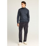 Funky Buddha Ανδρικό Πλεκτό Με Ψηλό Λαιμό (FBM012-005-09-NAVY-MEL)