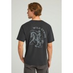 Funky Buddha Ανδρικό Κοντομάνικο T-Shirt Ανθρακί