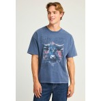 Funky Buddha Ανδρικό Κοντομάνικο T-Shirt Ίντιγκο