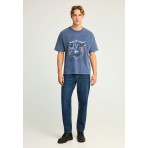 Funky Buddha Ανδρικό Κοντομάνικο T-Shirt Ίντιγκο