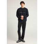 Funky Buddha Ανδρικό Φούτερ με Λαιμόκοψη Μαύρο