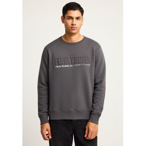 Funky Buddha Printed Logo Μπλούζα Με Λαιμόκοψη Ανδρική (FBM012-008-06-DK-GREY)