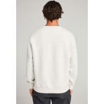 Funky Buddha Ανδρικό Φούτερ με Λαιμόκοψη Γκρι Ανοιχτό