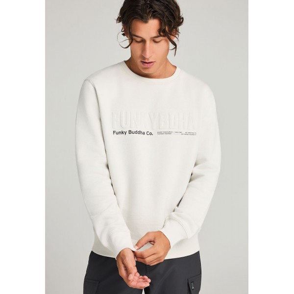 Funky Buddha Printed Logo Μπλούζα Με Λαιμόκοψη Ανδρική (FBM012-008-06-MIST)