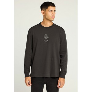 Funky Buddha Chest Print Μπλούζα Με Λαιμόκοψη Ανδρική (FBM012-008-07-ANTHRACITE)