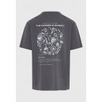 Funky Buddha Ανδρικό Κοντομάνικο T-Shirt Γκρι Σκούρο