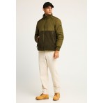 Funky Buddha Ανδρικό Bomber Μπουφάν με Κουκούλα Λαδί