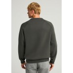 Funky Buddha Ανδρική Μακρυμάνικη Μπλούζα με Λαιμόκοψη Χακί