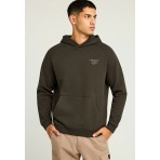 Funky Buddha Ανδρικό Φούτερ με Κουκούλα Χακί