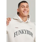 Funky Buddha Ανδρικό Φούτερ με Κουκούλα Εκρού
