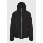 Funky Buddha Ανδρικό Μπουφάν με Κουκούλα Μαύρο