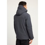 Funky Buddha Ανδρικό Μπουφάν με Κουκούλα Γκρι Σκούρο