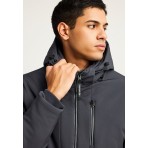 Funky Buddha Ανδρικό Μπουφάν με Κουκούλα Γκρι Σκούρο