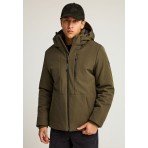 Funky Buddha Ανδρικό Μπουφάν με Κουκούλα Χακί