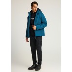 Funky Buddha Ανδρικό Μπουφάν με Κουκούλα Πετρόλ