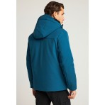 Funky Buddha Ανδρικό Μπουφάν με Κουκούλα Πετρόλ