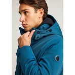 Funky Buddha Ανδρικό Μπουφάν με Κουκούλα Πετρόλ