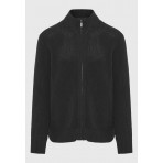 Funky Buddha Ανδρική Πλεκτή Ζακέτα Ανθρακί