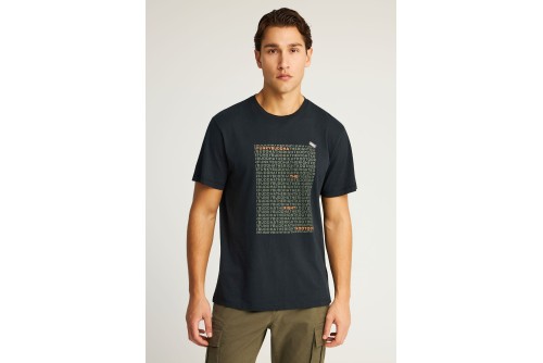 Funky Buddha Print T-Shirt Ανδρικό (FBM012-016-04-BLACK)