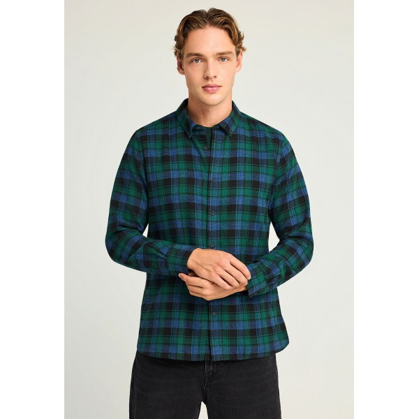 Funky Buddha Ανδρικό Πουκάμισο Καρό (FBM012-016-05-DEEP-EMERALD)