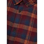 Funky Buddha Checkered Πουκάμισο Μακρυμάνικο Ανδρικό (FBM012-016-05-EARTH-RED)