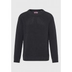 Funky Buddha Ανδρική Μακρυμάνικη Πλεκτή Μπλούζα Ανθρακί