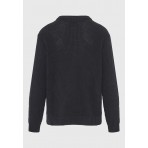 Funky Buddha Ανδρική Μακρυμάνικη Πλεκτή Μπλούζα Ανθρακί