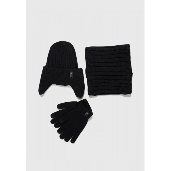 Funky Buddha Σετ Κασκόλ Γάντια Σκούφος (FBM012-016-10-BLACK)