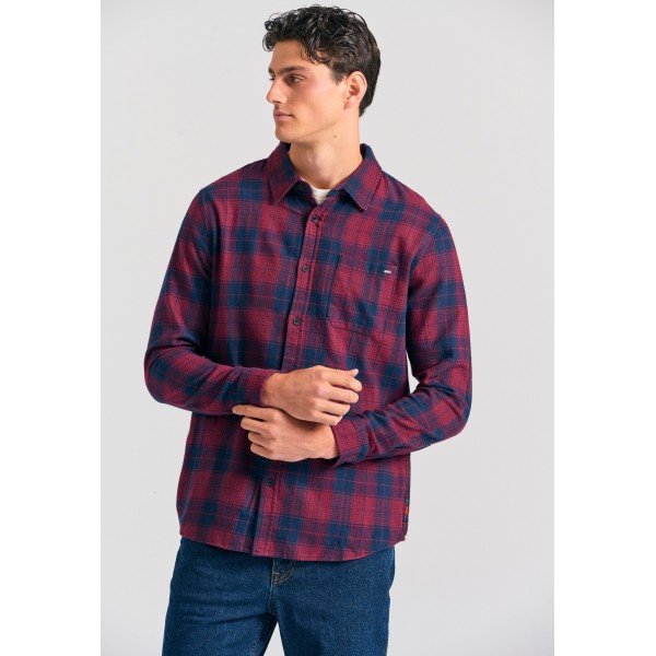 Funky Buddha Ανδρικό Πουκάμισο Καρό (FBM012-018-05-WINE-RED)