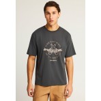 Funky Buddha Ανδρικό Κοντομάνικο T-Shirt Ανθρακί