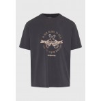 Funky Buddha Ανδρικό Κοντομάνικο T-Shirt Ανθρακί