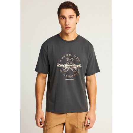 Funky Buddha Ανδρικό Κοντομάνικο T-Shirt Ανθρακί