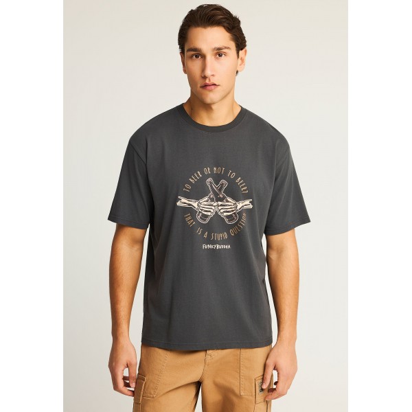 Funky Buddha T-Shirt Ανδρικό (FBM012-019-04-ANTHRACITE)