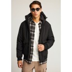 Funky Buddha Ανδρικό Bomber Μπουφάν με Κουκούλα Μαύρο