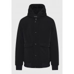 Funky Buddha Ανδρικό Bomber Μπουφάν με Κουκούλα Μαύρο