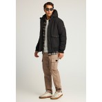 Funky Buddha Ανδρικό Bomber Μπουφάν με Κουκούλα Μαύρο