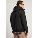 Funky Buddha Ανδρικό Bomber Μπουφάν με Κουκούλα Μαύρο