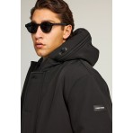 Funky Buddha Ανδρικό Bomber Μπουφάν με Κουκούλα Μαύρο