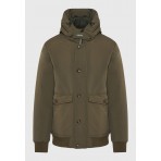 Funky Buddha Ανδρικό Bomber Μπουφάν με Κουκούλα Χακί