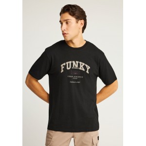 Funky Buddha Branded Print T-Shirt Ανδρικό (FBM012-022-04-BLACK)