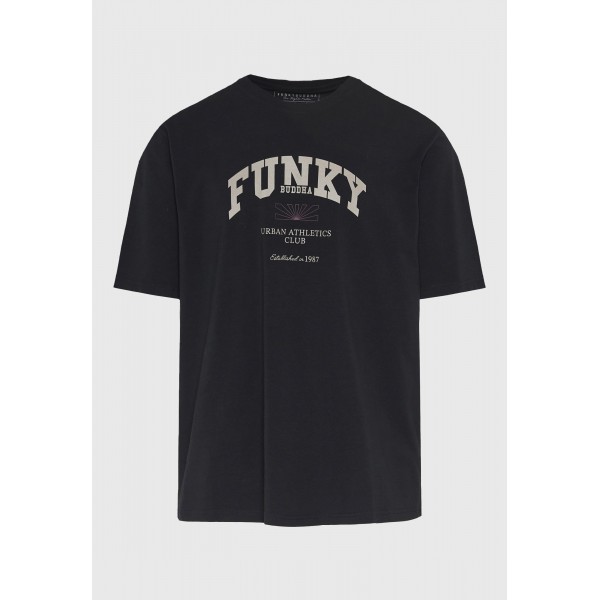 Funky Buddha Ανδρική Μπλούζα Με Κοντό Μανίκι Και Τύπωμα (FBM012-022-04-BLACK)
