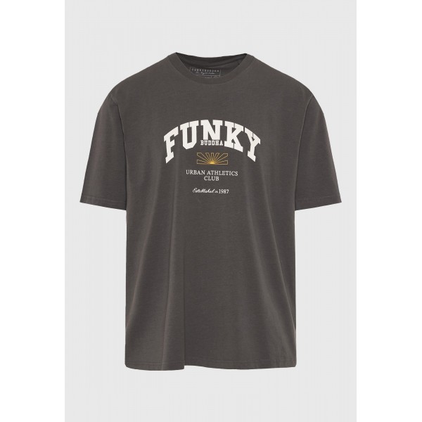 Funky Buddha Ανδρική Μπλούζα Με Κοντό Μανίκι Και Τύπωμα (FBM012-022-04-FOREST-NIGHT)