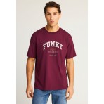 Funky Buddha Ανδρικό Κοντομάνικο T-Shirt Μπορντό