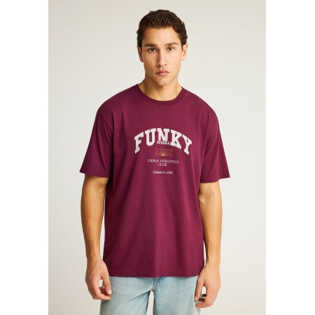 Funky Buddha Ανδρικό Κοντομάνικο T-Shirt Μπορντό